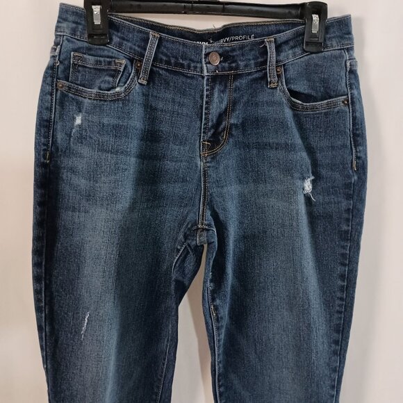 Old Navy Curvy Profile Distressed Straight Leg Jeans Women’s Size 6 Blue Denim - Picture 3 of 6